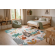 BAMBINO 61410 washing carpet Animals, stars, clouds for children anti-slip - cream / green