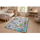 BAMBINO 61430 washing carpet Princess, alphabet, streets for children anti-slip - grey / pink