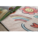 Plaunamas kilimas BAMBINO 61470, klasė, numeriai, gėlės vaikams, neslystantis - rožinis / mėlyna