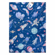BAMBINO 61580 washing carpet Space, rocket for children anti-slip - navy blue / orange