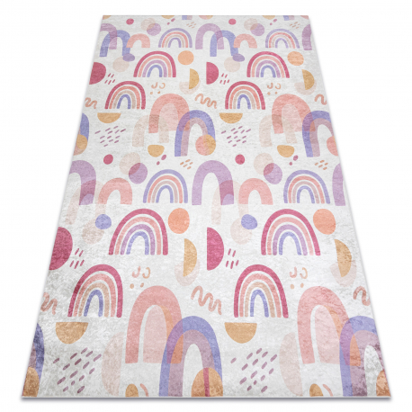 BAMBINO 61480 washing carpet Rainbow, dots for children anti-slip - cream / pink