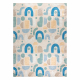 Tapis lavable BAMBINO 61460 Géométrique pour les enfants antidérapant - beige / bleu
