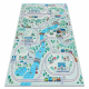BAMBINO 61530 tapijt wasbaar Rivier, spoorlijn, trein voor kinderen antislip - groen / grijs