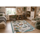 Tapis lavable BAMBINO 61420 Voyages, alphabet, nombres, pour les enfants antidérapant - crème / vert