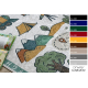 Tapis lavable BAMBINO 61420 Voyages, alphabet, nombres, pour les enfants antidérapant - crème / vert