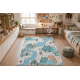 BAMBINO 61590 vasketeppe Elv, spor, tog for barn anti-skli - krem / blå