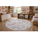 Tapis lavable BAMBINO 61400 cercle Licorne, arc-en-ciel pour les enfants antidérapant - crème / rose