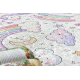 BAMBINO 61400 sirkel vasketeppe Unicorn, regnbue for barn anti-skli - krem / rosa
