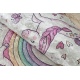 BAMBINO 61400 sirkel vasketeppe Unicorn, regnbue for barn anti-skli - krem / rosa