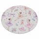 BAMBINO 61600 κύκλος χαλί πλυσίματος Μπαλαρίνα, αντιολισθητικό για παιδιά - κρέμα / ροζ