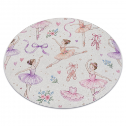 BAMBINO 61600 cirkel wastapijt Ballerina voor kinderen antislip - room / roze