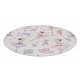 BAMBINO 61600 apskritimo skalbimo kilimas Balerina vaikams neslystantis - kremas / rožinis