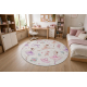 BAMBINO 61600 apskritimo skalbimo kilimas Balerina vaikams neslystantis - kremas / rožinis