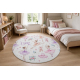 Tapis lavable BAMBINO 61600 cercle Ballerine pour les enfants antidérapant - crème / rose
