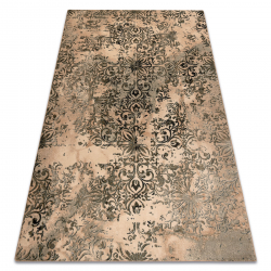 Wool carpet OMEGA NEXUS Ornament green / beige
