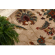 Wollteppich OMEGA LATICA Kreis Blumen Creme