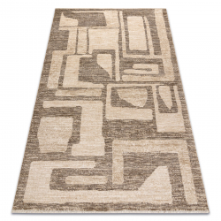Tapijt SAMPLE KENNEDY C6768A Geometrisch bruin / beige