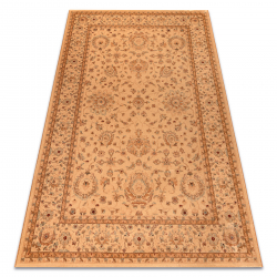 Covor de lână KASHQAI 4303 100 oriental, cadru, ornament culoarea somonului / verde
