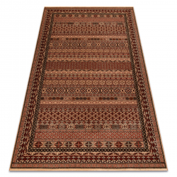 Tapis en laine KASHQAI 4334 100 oriental, cadre bordeaux / vert