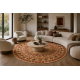 Ullmatta KASHQAI 4301 100 circle orientalisk, etnisk laxfärg / rödvin