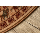 Tapis en laine KASHQAI 4301 100 cercle oriental, ethnique, couleur saumon / bordeaux