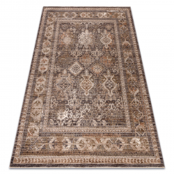 LARIS 734 Matta ljusbrun / beige – Ram, ornament, klassisk, fransar