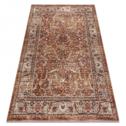 Tepih LARIS 755 narančasta / smeđa – okvir, ornament, klasični stil, vintage stil, rese