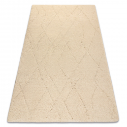 DUNE WOOL 497 03 TM100 tapete de lã creme OSTA – Treliça, espesso, macio