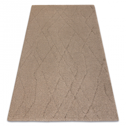 DUNE WOOL 497 03 TM620 tapete de lã castanhas OSTA – Treliça, espesso, macio
