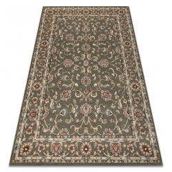 Wollteppich ATLAS 493.94.TB401 OSTA Ornament, Rahmen klassisch grün / braun 