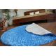 Kulatý koberec SHAGGY 5 cm modrý
