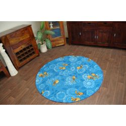 Okrúhly koberec VČELKA MÁJA modrá