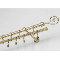 Curtain rod double GAJA antique brass