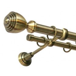 Curtain rod double SATRUN antique brass