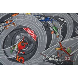 Tapis enfant SAMOLOTY PLANES AVIONS gris