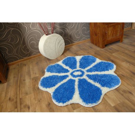 Teppich Kreis SHAGGY GUSTO Blume C300 blau