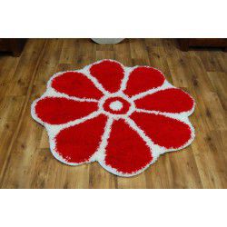 Matta cirkel SHAGGY GUSTO Flower C300 röd