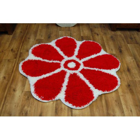 Carpet circle SHAGGY GUSTO Flower C300 red