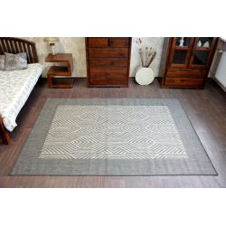 Alfombra de cuerda sisal FLAT 48779/637 Flores gris/crema 