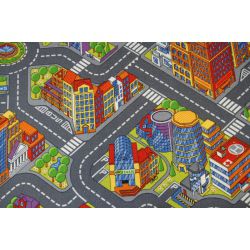 Detský koberec ULICA BIG CITY sivá