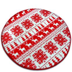 Teppich XMAS Kreis - F787 Creme/rot