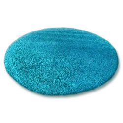 Kulatý koberec SHAGGY 5 cm tyrkysový