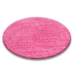 Alfombra SHAGGY 5 cm círculo rosa
