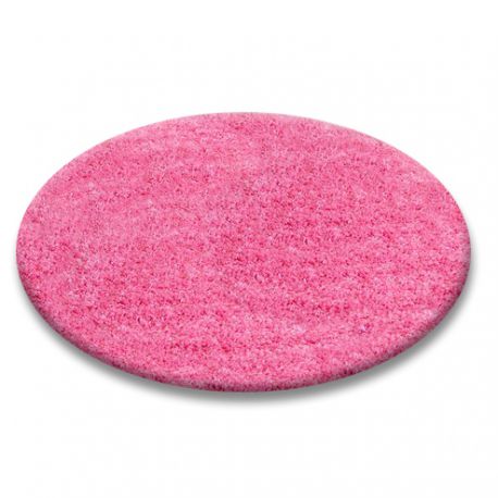 Alfombra SHAGGY 5 cm círculo rosa