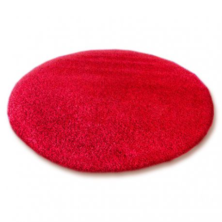 Kulatý koberec SHAGGY 5 cm červený