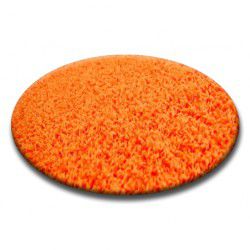 Χαλί στρογγυλό δασύτριχος 5cm πορτοκαλί