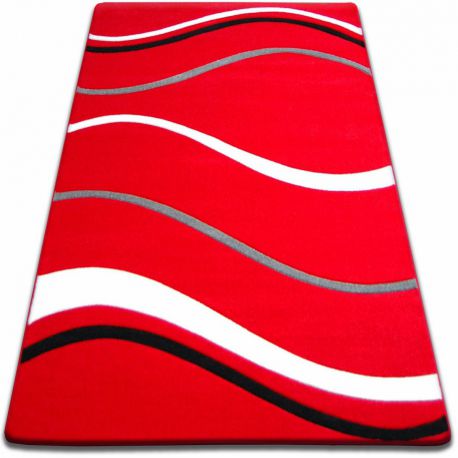 Teppich FOCUS - 8732 rot Linie Wellen