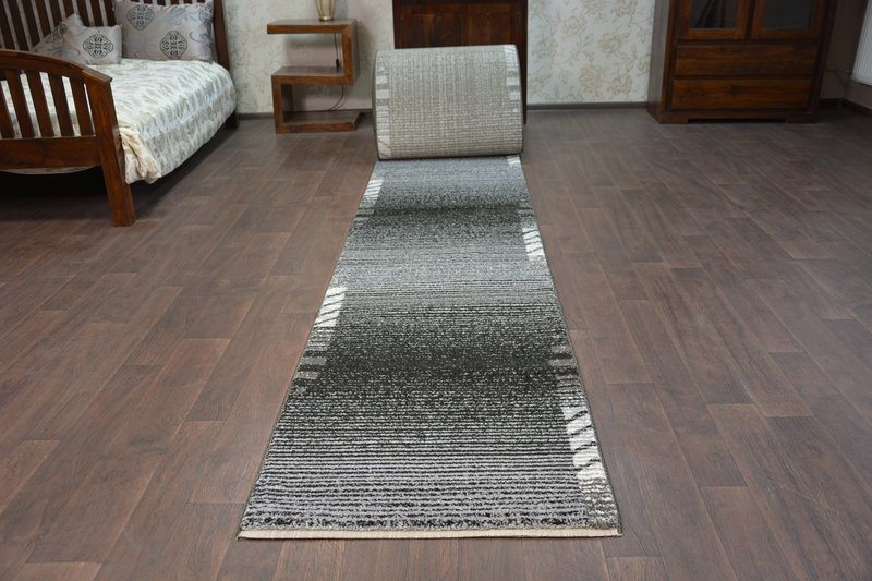 Alfombra De Pasillo Larga Gris - Antideslizante, Material