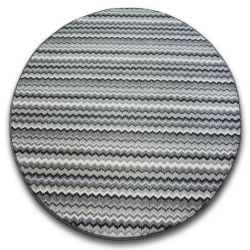 Carpet, round ZIGZAG grey