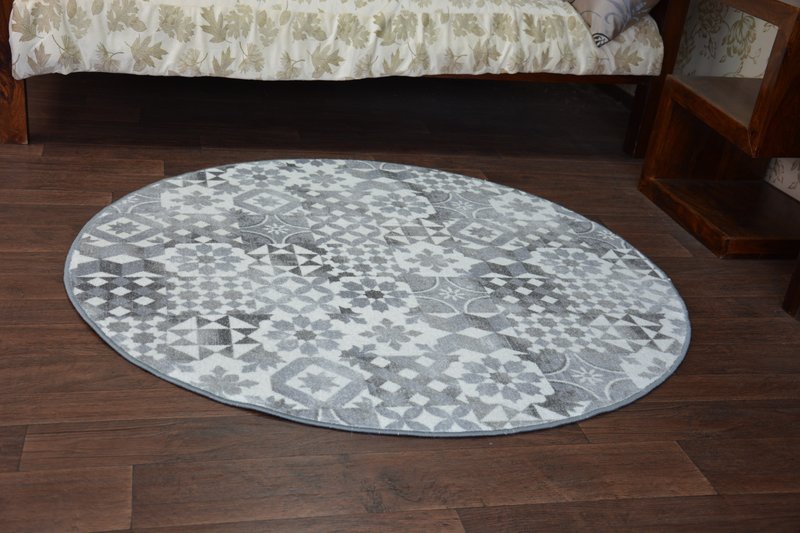 Cheap Tapis Rond maiolica Gris Lisbonne Haute Qualité Nice in touch 5 Taille 